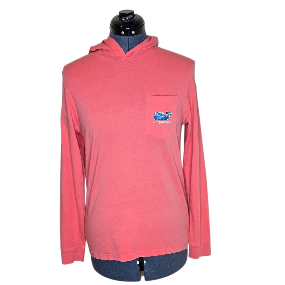 Vineyard Vines Salmon Hooded Long Sleeve T-shirt Boy's Large